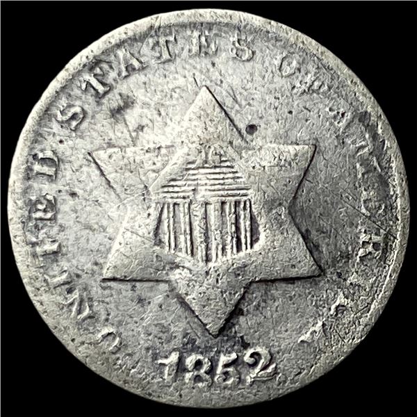 1852 Silver Three-Cent Piece LIGHTLY  CIRCULATED