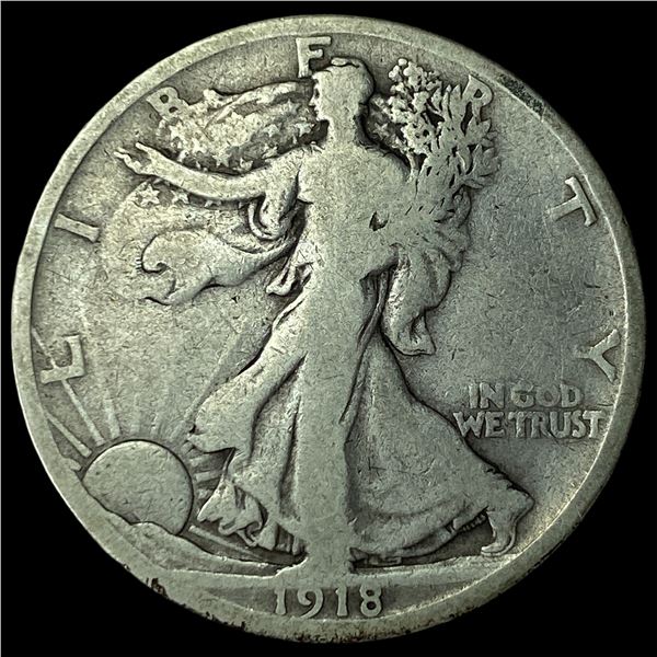 1918-D Silver Walking Liberty Half Dollar  NICELY CIRCULATED