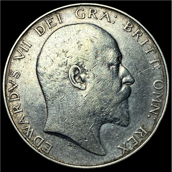 1902 Silver Great Britain Half Crown CLOSELY  UNCIRCULATED