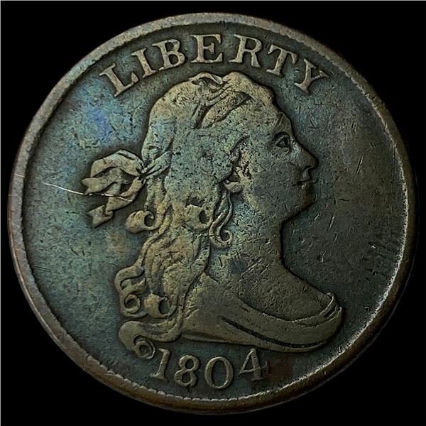 1804 Copper Half Cent NEARLY UNCIRCULATED