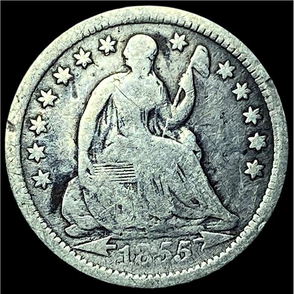 1855 Seated Liberty Half Dime ABOUT  UNCIRCULATED