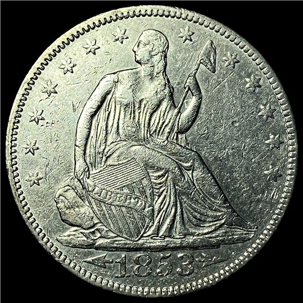 1853 Arrows/Rays Seated Liberty Half Dollar  HIGH GRADE