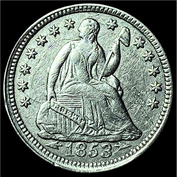 1853 Arrows Seated Liberty Half Dime CHOICE  AU