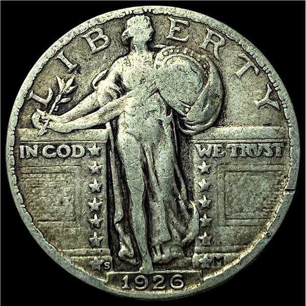 1926-S Silver Standing Liberty Quarter NEARLY  UNCIRCULATED