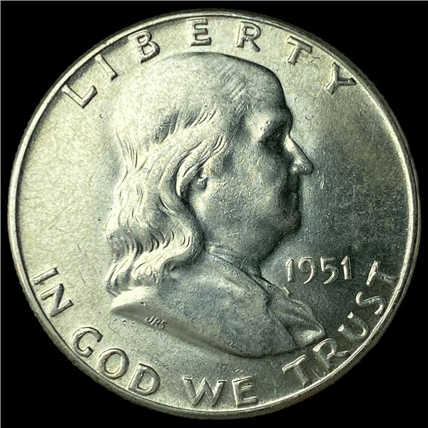 1951-S Silver Half Dollar Franklin CLOSELY  UNCIRCULATED