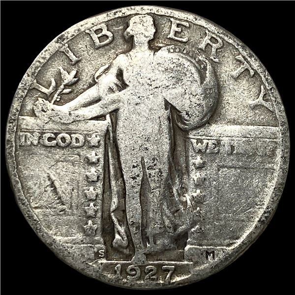1927-S Silver Standing Liberty Quarter  LIGHTLY CIRCULATED