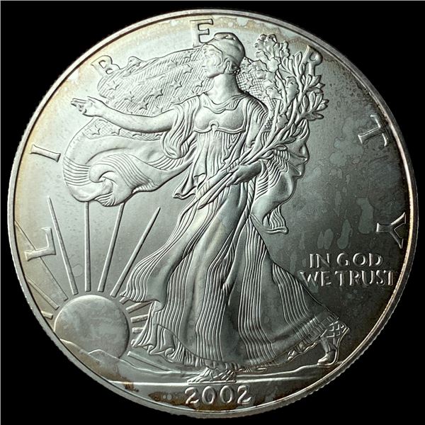 2002 1 oz Silver American Eagle $1 LIGHTLY  CIRCULATED