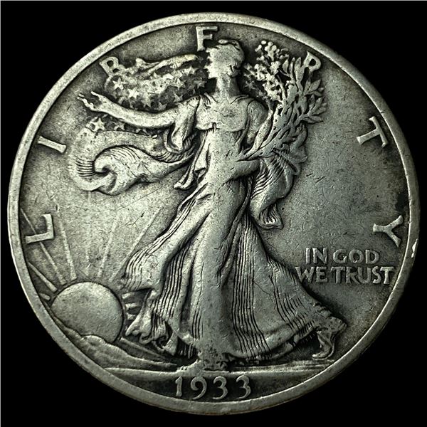 1933-S Silver Half Dollar Walking Liberty  NEARLY UNCIRCULATED