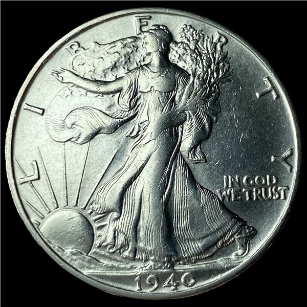 1940-S Silver Walking Liberty Half Dollar  NEARLY UNCIRCULATED