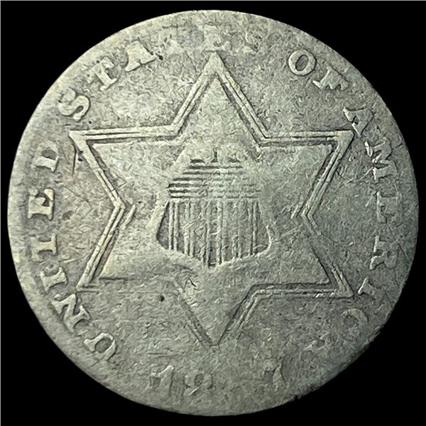 1857 Silver Three-Cent Piece NEARLY UNCIRCULATED