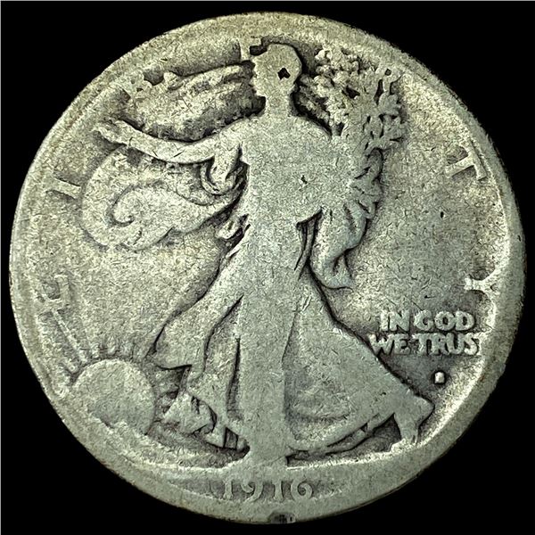 1916-S Silver Walking Liberty Half Dollar NICELY CIRCULATED