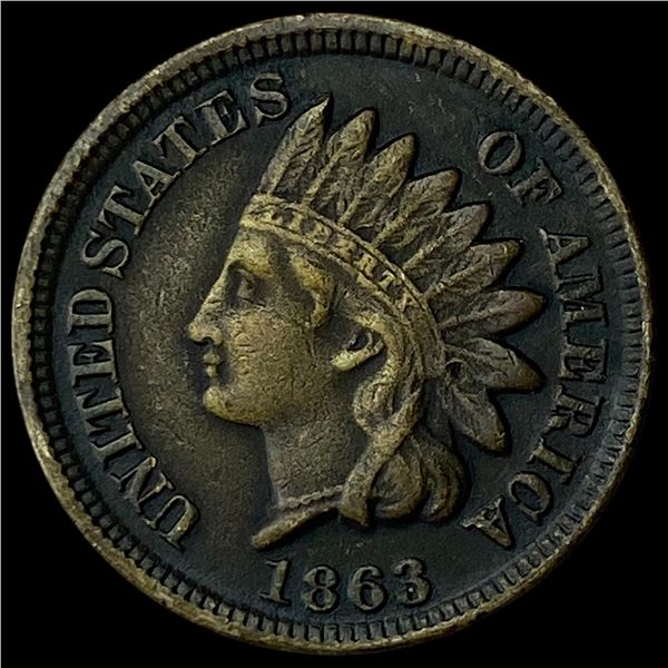 1863 Copper-Nickel Indian Head Cent NEARLY  UNCIRCULATED