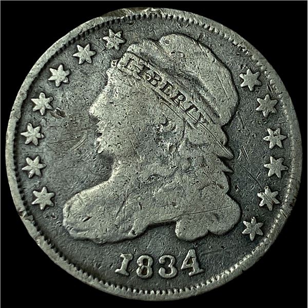 1834 Silver Capped Bust Dime LIGHTLY CIRCULATED
