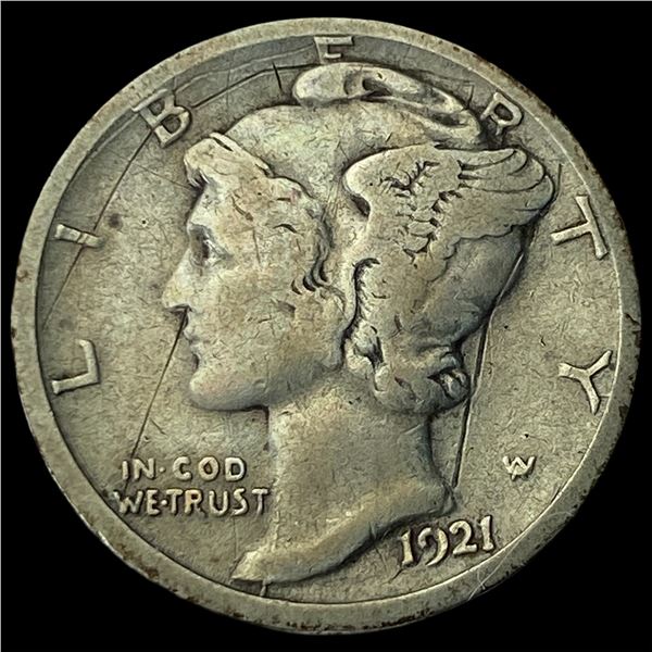 1921-D Silver Mercury Dime NEARLY  UNCIRCULATED
