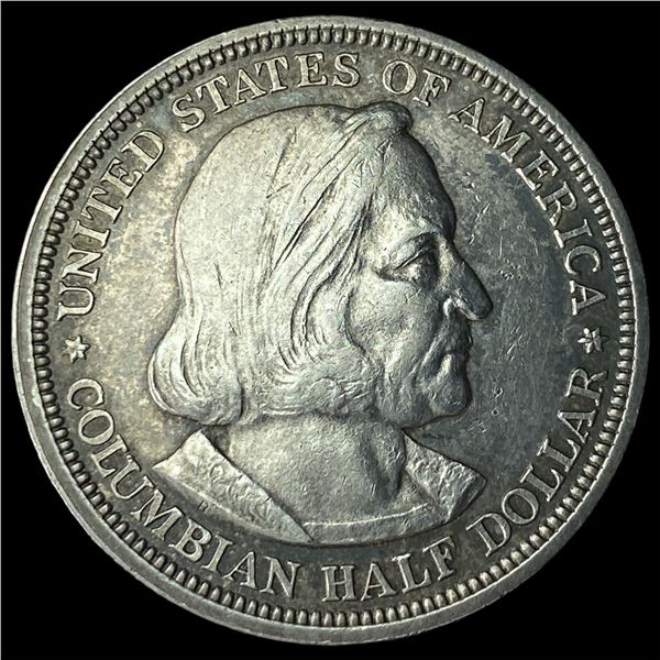 1893 Silver Columbian Half Dollar NEARLY  UNCIRCULATED