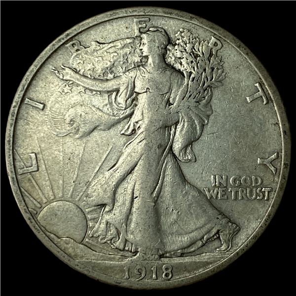 1918-S Silver Half Dollar NEARLY UNCIRCULATED