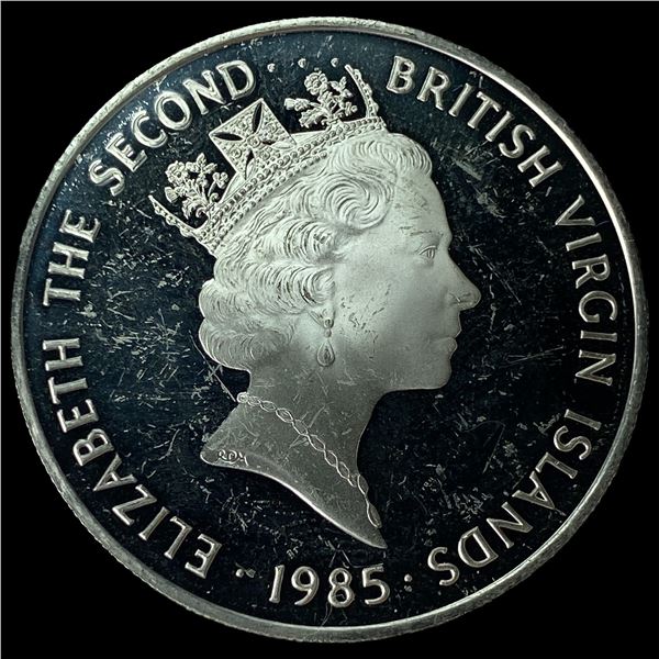 1985 British Virgin Islands Silver $20 GEM  PROOF