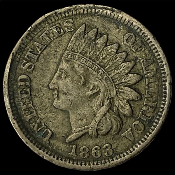 1863 Copper-Nickel Indian Head Cent NEARLY  UNCIRCULATED