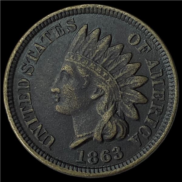 1863 Copper-Nickel Indian Head Cent NEARLY  UNCIRCULATED