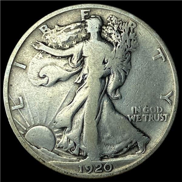 1920 Silver Half Dollar Walking Liberty  NEARLY UNCIRCULATED