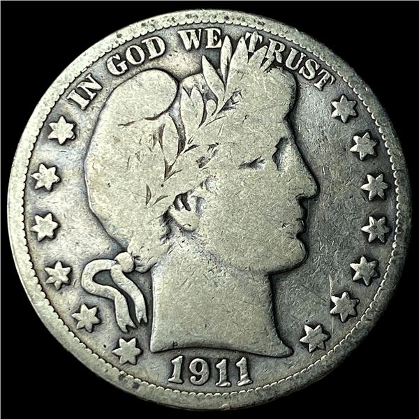 1911 Silver Half Dollar (Barber) LIGHTLY  CIRCULATED