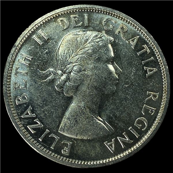 1958 Canada Silver Dollar British Columbia  GEM BU