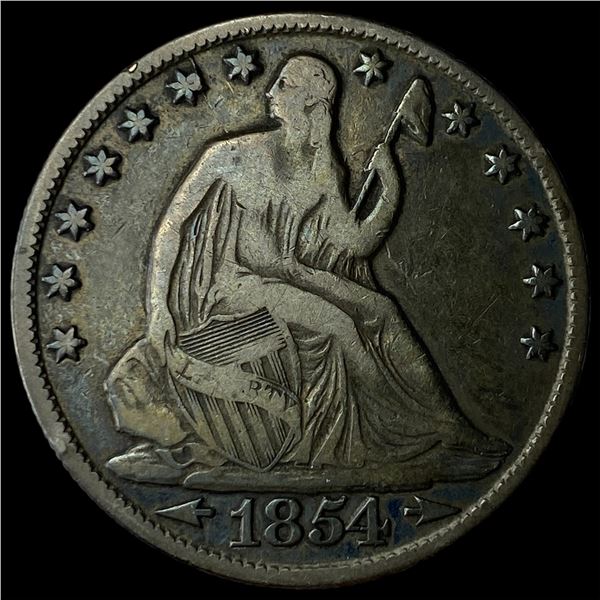1854-O Silver Seated Liberty Half Dollar  NEARLY UNCIRCULATED