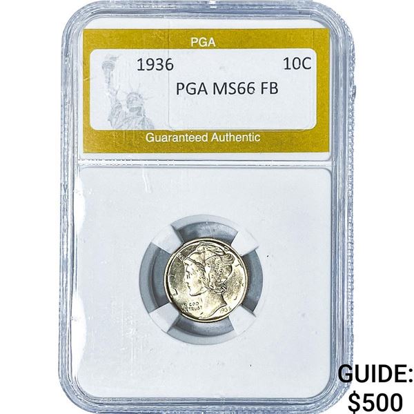 1936 Mercury Silver Dime PGA MS66FB