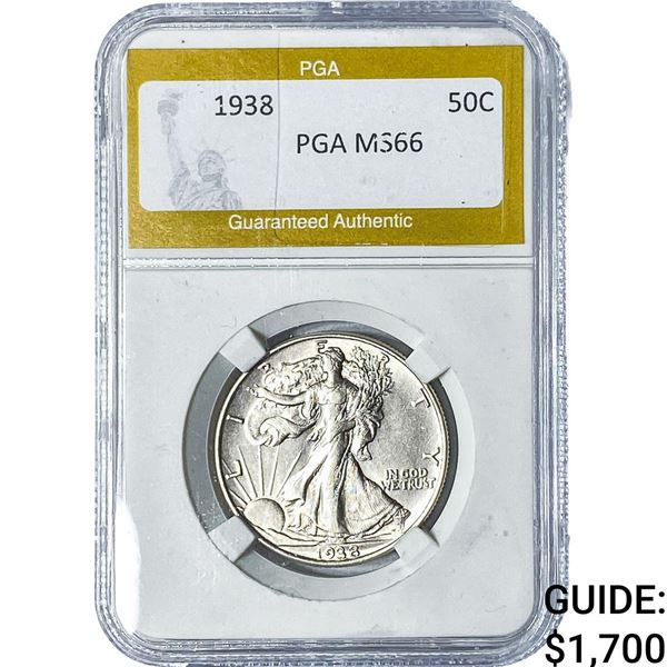1938 Walking Liberty Half Dollar PGA MS66