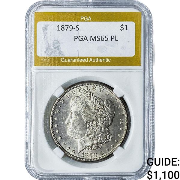 1879-S Morgan Silver Dollar PGA MS65PL