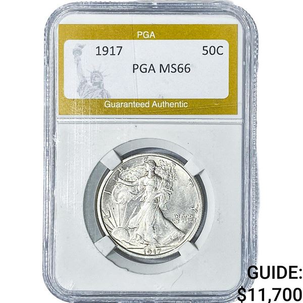 1917 Walking Liberty Half Dollar PGA MS66