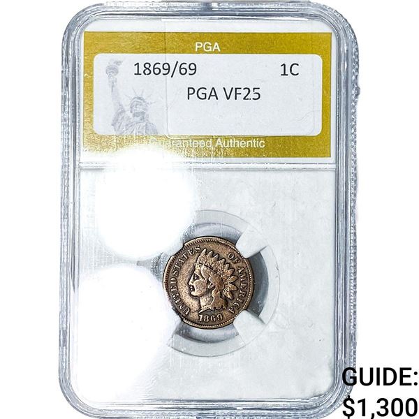 1869/69 Indian Head Cent PGA VF25