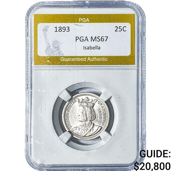 1893 Isabella Silver Quarter PGA MS67