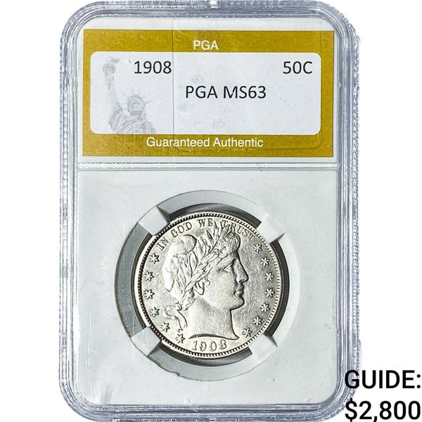 1908 Barber Half Dollar PGA MS63