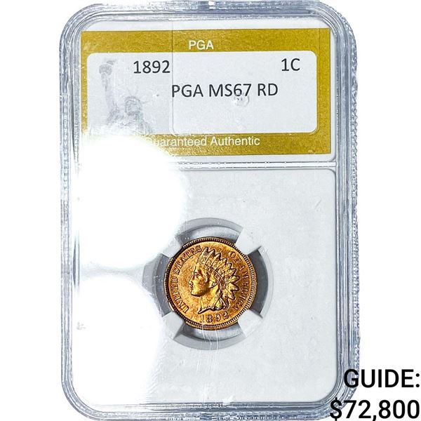 1892 Indian Head Cent PGA MS67RD
