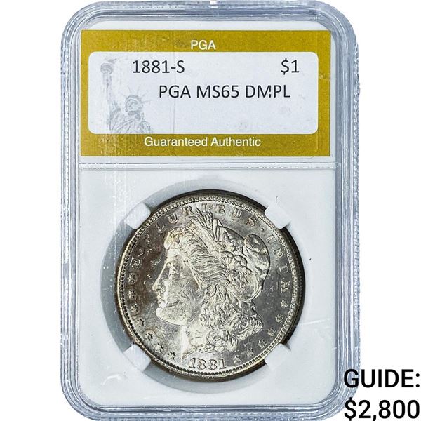 1881-S Morgan Silver Dollar PGA MS65DMPL