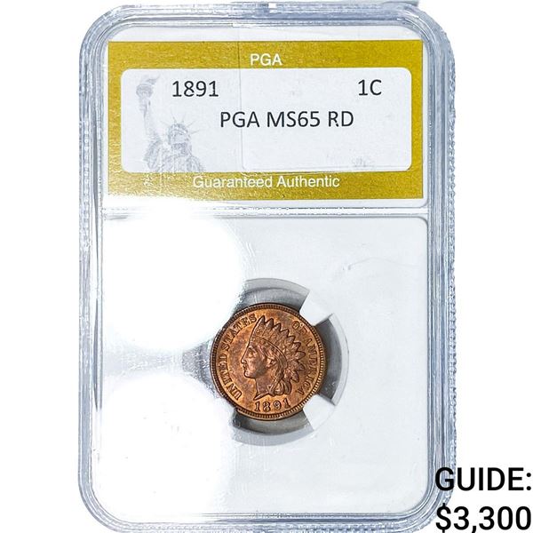 1891 Indian Head Cent PGA MS65RD