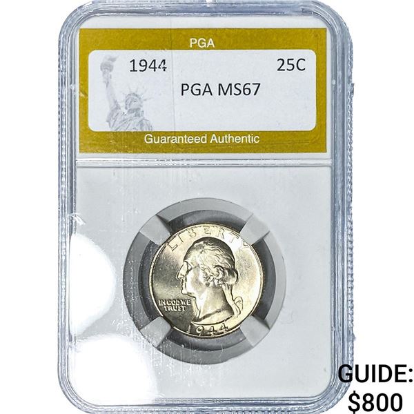 1944 Washington Silver Quarter PGA MS67
