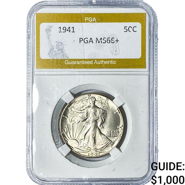 1941 Walking Liberty Half Dollar PGA MS66+