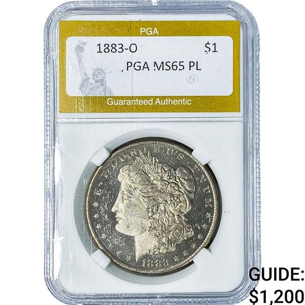 1883-O Morgan Silver Dollar PGA MS65PL