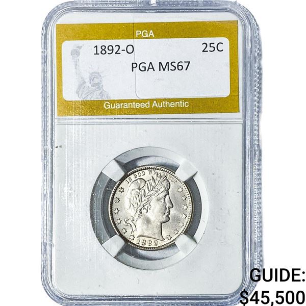 1892-O Barber Quarter PGA MS67