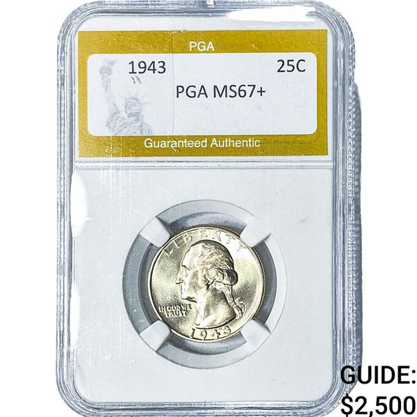 1943 Washington Silver Quarter PGA MS67+