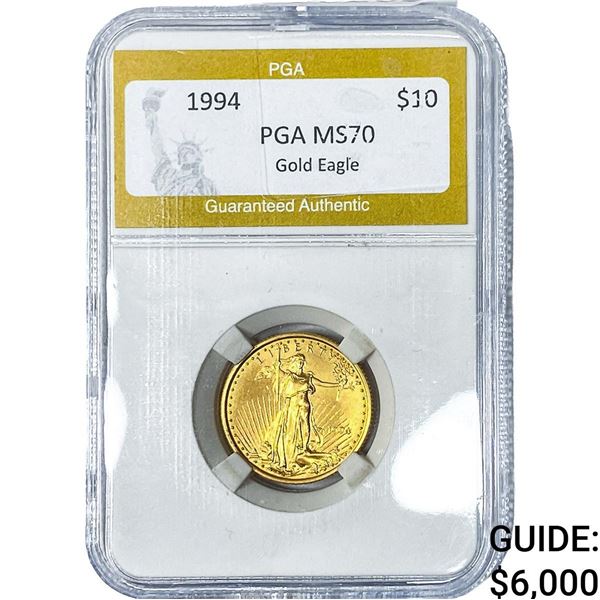 1994 $10 Gold American Eagle 1/4oz PGA MS70