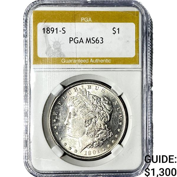 1891-S Morgan Silver Dollar PGA MS63