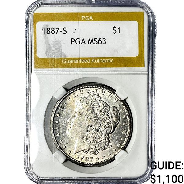 1887-S Morgan Silver Dollar PGA MS63