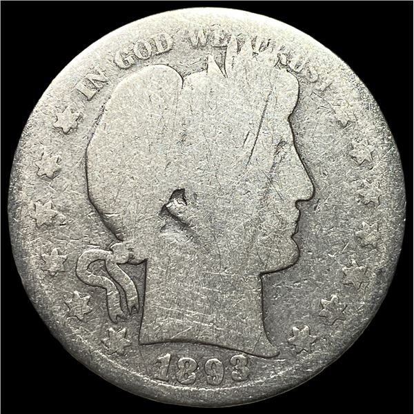 1893 Silver Barber Quarter NICELY CIRCULATED