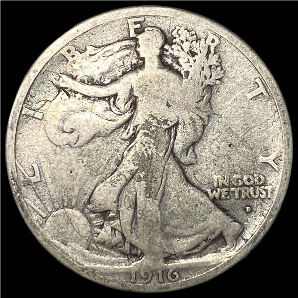 1916-D Silver Walking Liberty Half Dollar  NICELY CIRCULATED