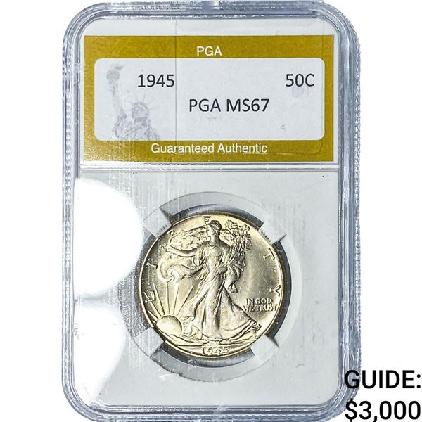 1945 Walking Liberty Half Dollar PGA MS67