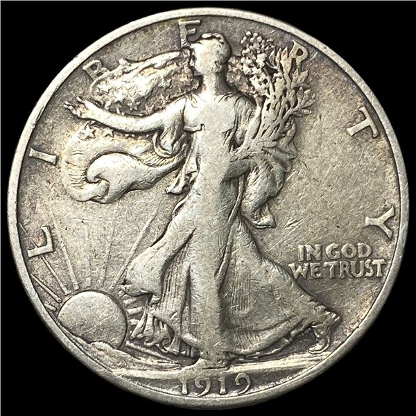 1919-S Silver Walking Liberty Half Dollar  LIGHTLY CIRCULATED
