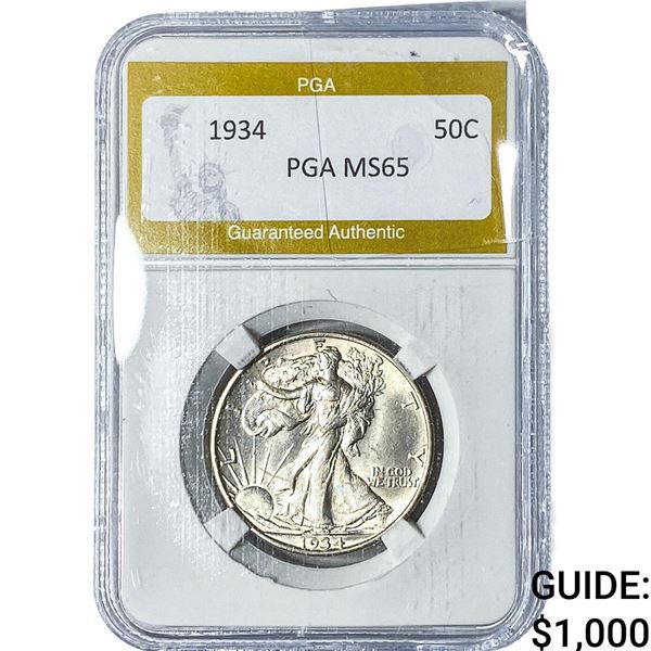 1934 Walking Liberty Half Dollar PGA MS65